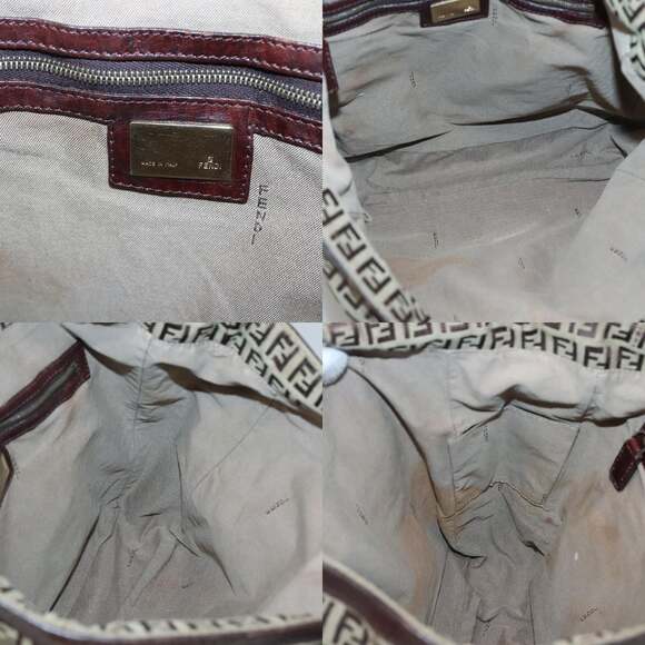 FENDI Zucchino Canvas Tote Bag Beige Gold - Picture 11 of 12